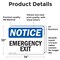 Signmission Exit Sign, Vinyl Decal, 14 in W, 10 in H, Emergency Exit OS-2PACK-NS-D-1014-L-11830 - alternate 3